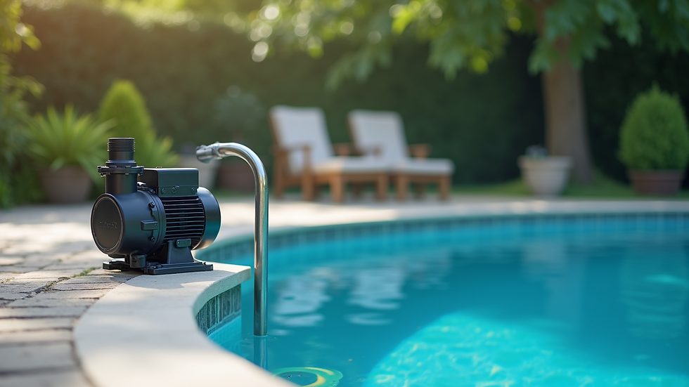 Eye-level view of pool pump and filter system