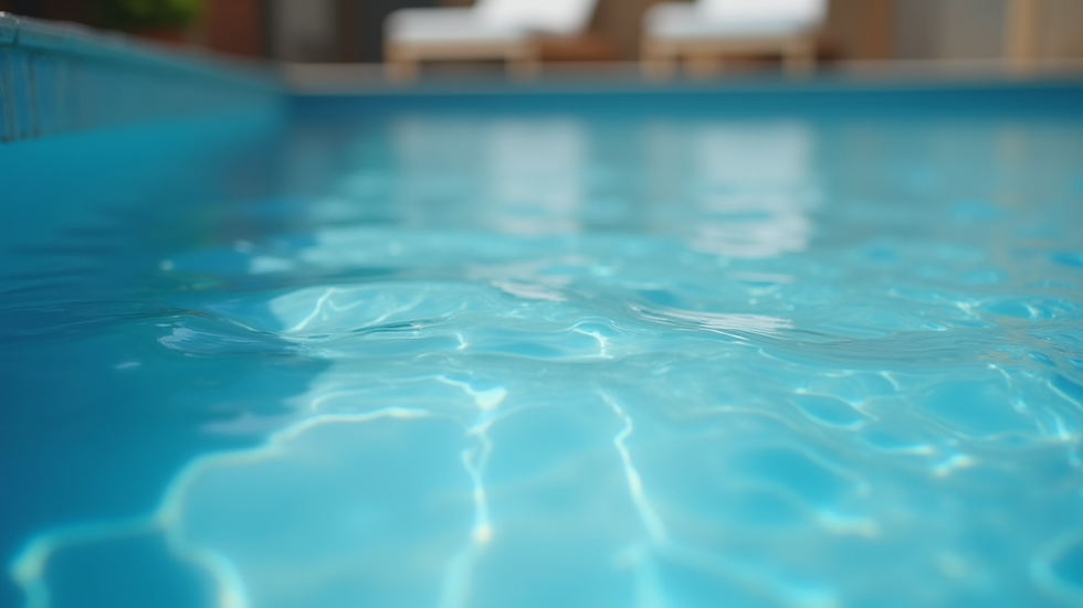 Close-up view of pool water surface with small ripples