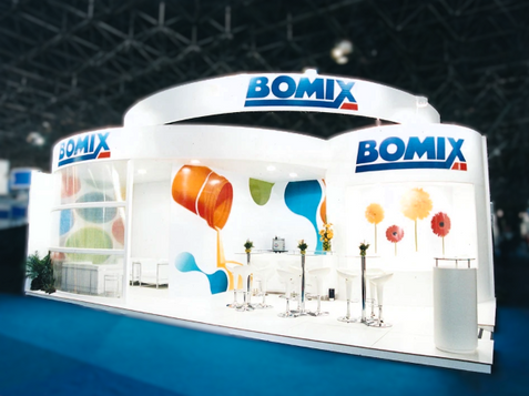 Stand construído, área 60m² Colorido e animado. Customizado com Imagens grande formato representando
Produtos do cliente “ baldes” .
PROJETO: By Support Eventos