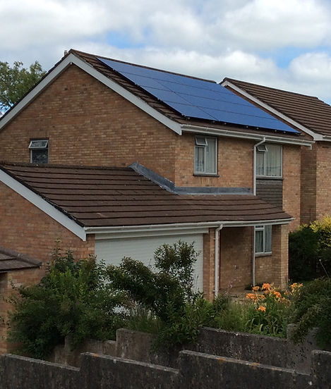 Solar panels on a domestic house