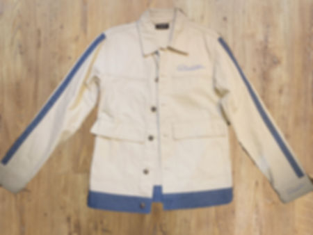 Creme and Blue Denim Jacket