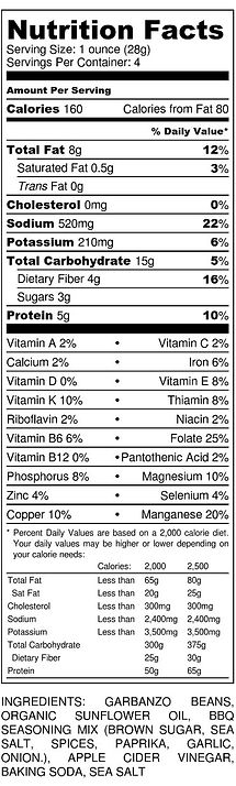 CHIQS Barbecue Nutrition Facts