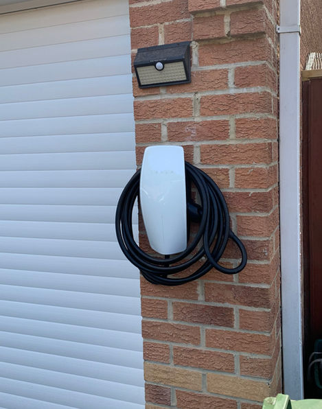 Tesla electric car charger installed in Newport, Wales. Near Bristol