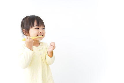 歯磨きの練習中