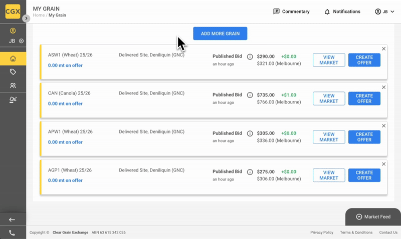Customise your "MY GRAIN" page to suit you