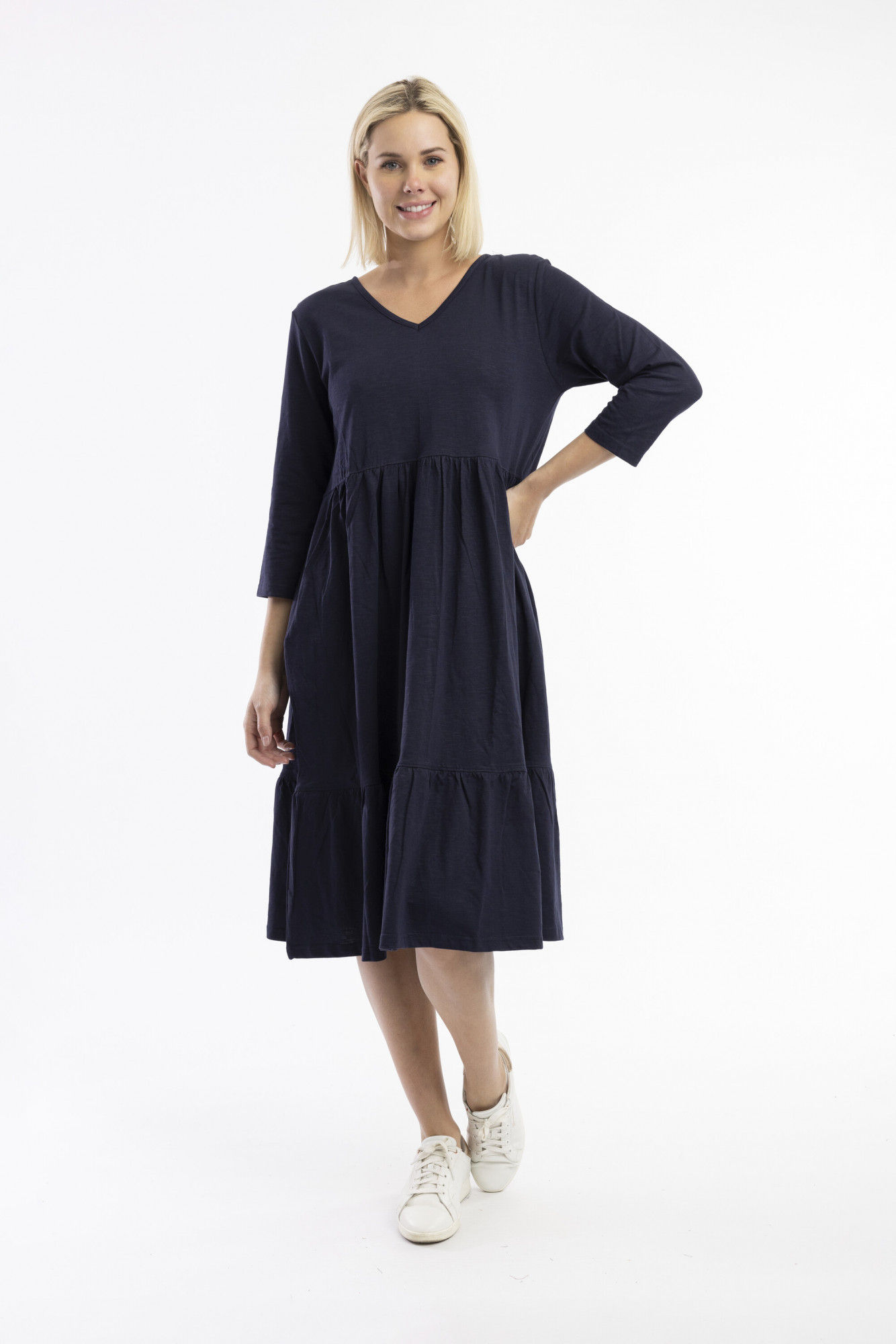 Orientique Essentials Knit V Neck Layer dress