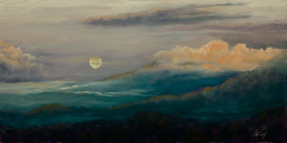 Monrise over the Blue Ridge oil by Gray