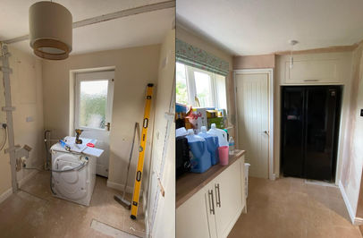 A garage in Rochdale, Manchester has been transformed into a spacious and comfortable additional bedroom by Garage Conversion Gurus. The room also includes a convenient pantry area, making it a functional and practical space for overnight guests or long-term living. The modern and stylish design adds value and functionality to the home.