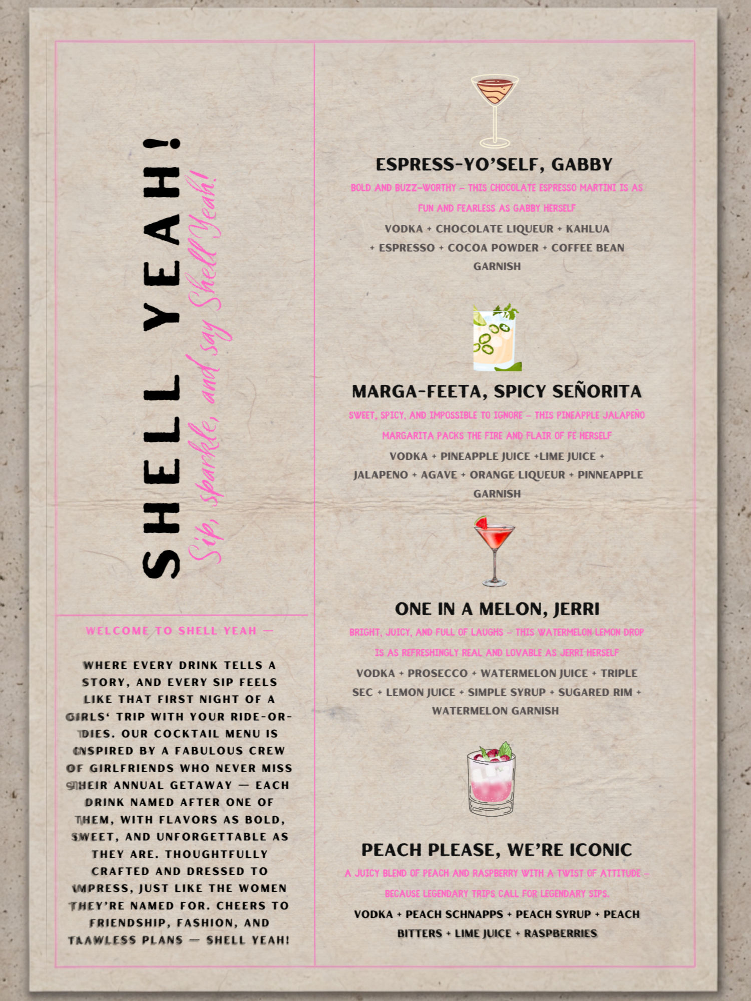 Custom Cocktail Menu Template (Edit Template in Canva)