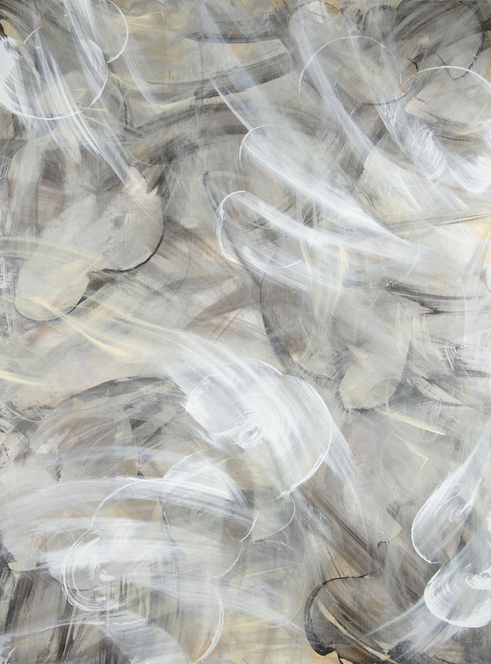 Swipe, acrylic and aluminium paint on board, 160 x 122cm