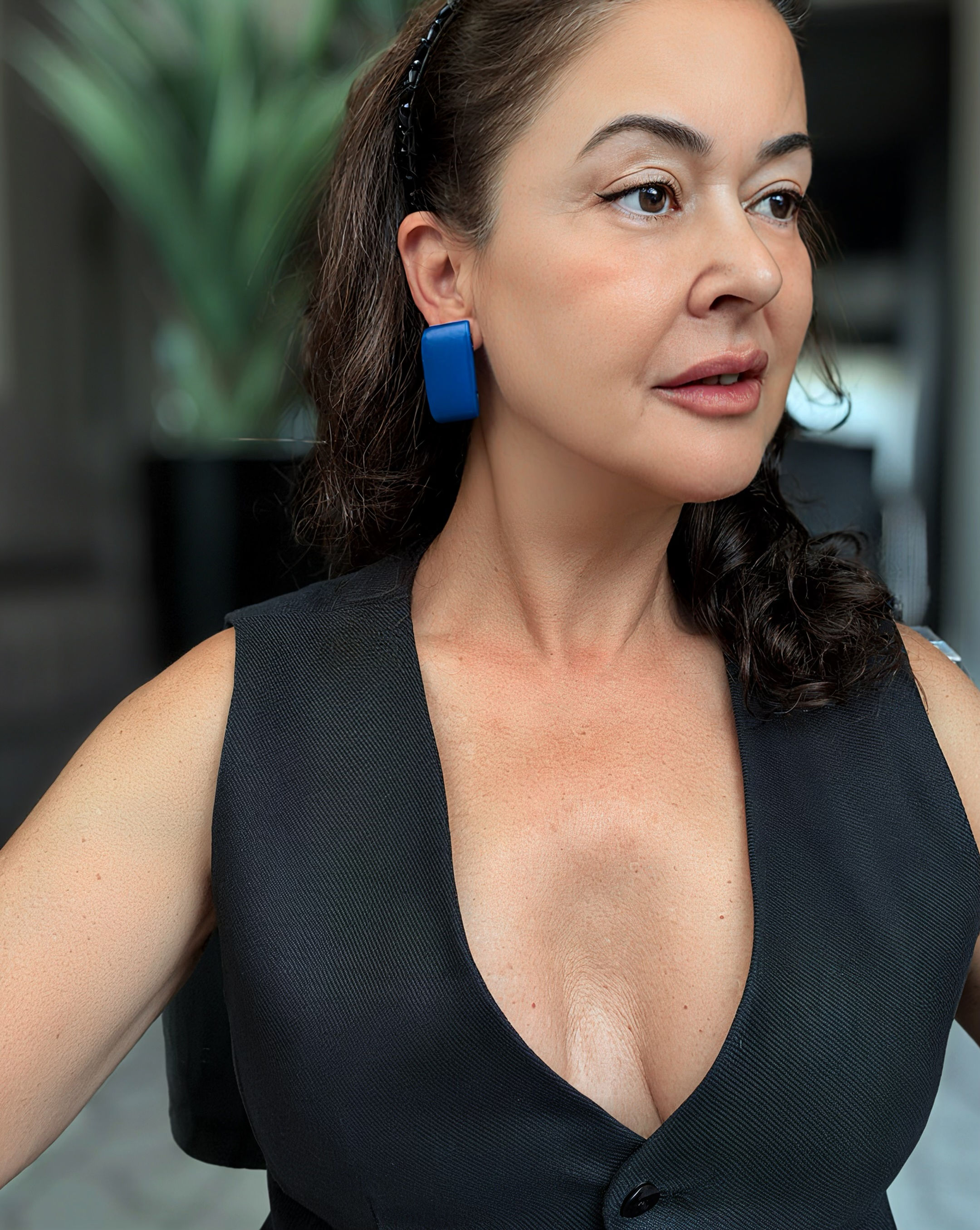 Brincos turquesa retângulo 2.