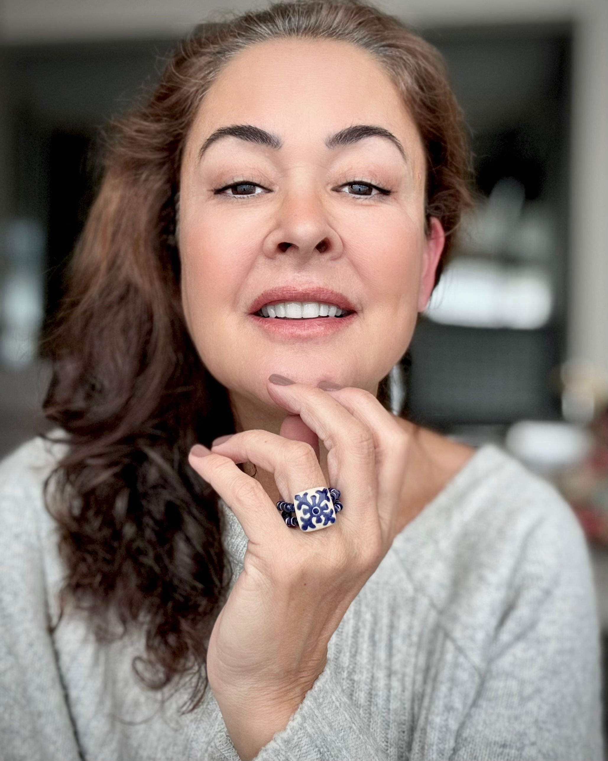 Anel flexível quadrado azulejos.