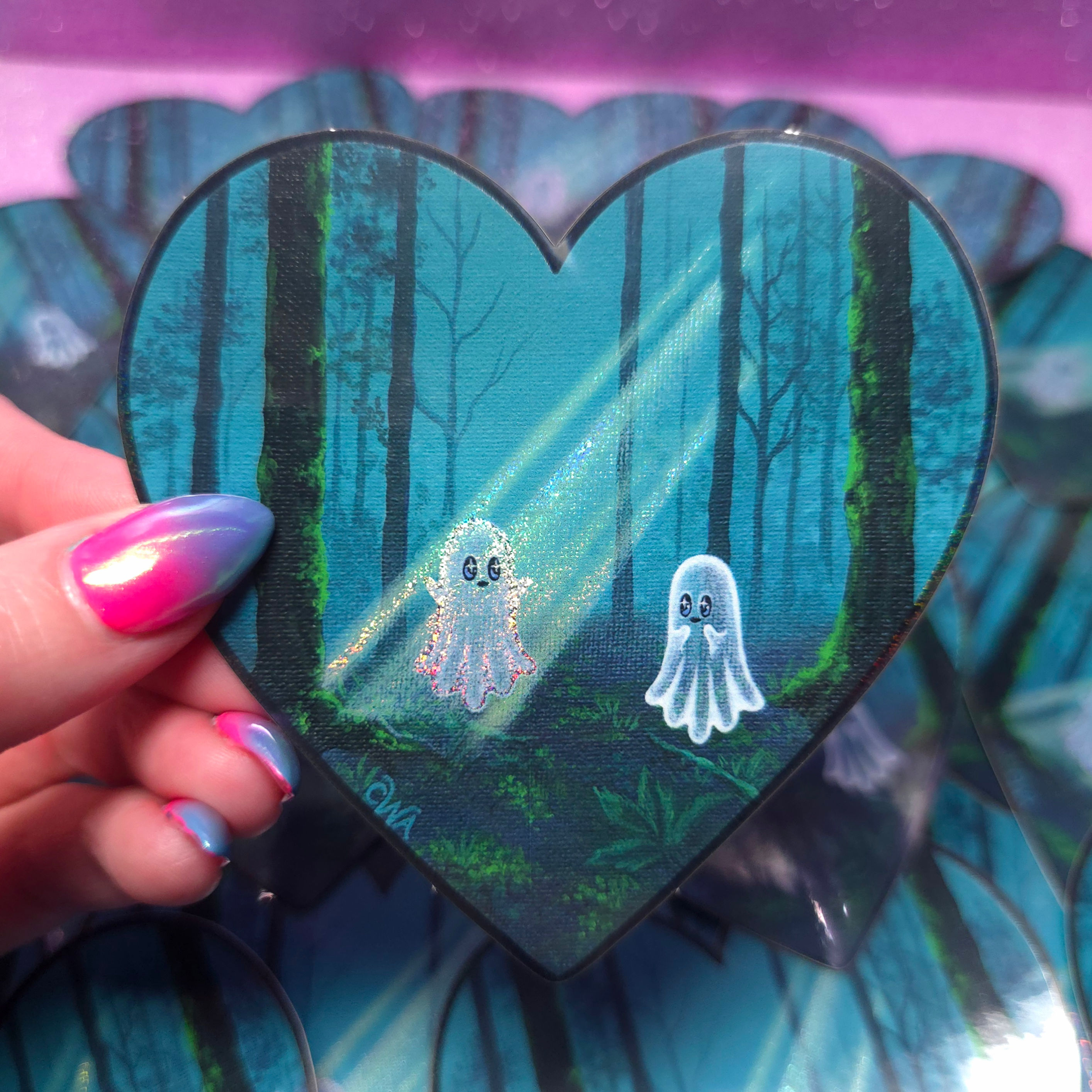 Twilight Ghosties Sticker- Holo Glitter