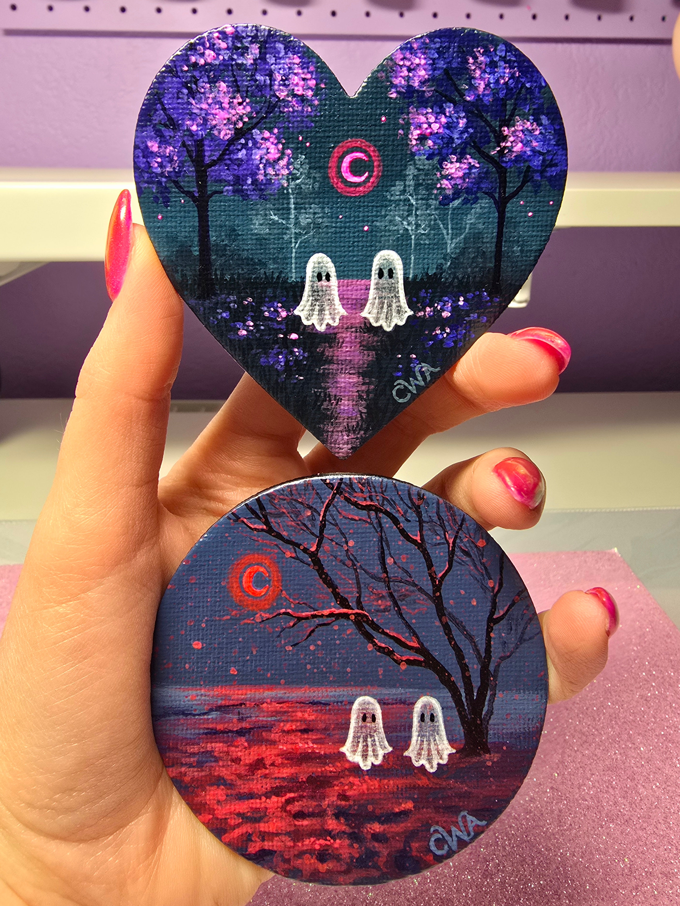 Ghostie Stroll Magnet Painting