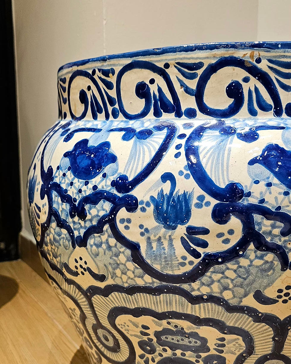 Miniatura: Maceta Talavera "Nubes y Flores"