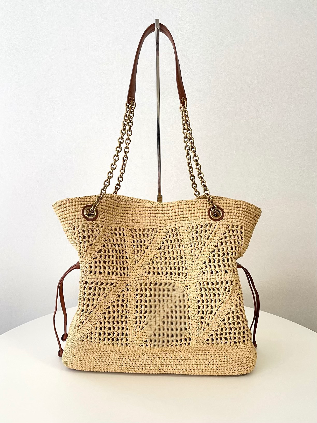 ACSL Jamie Raffia Shop Bag (Sand/Brick)