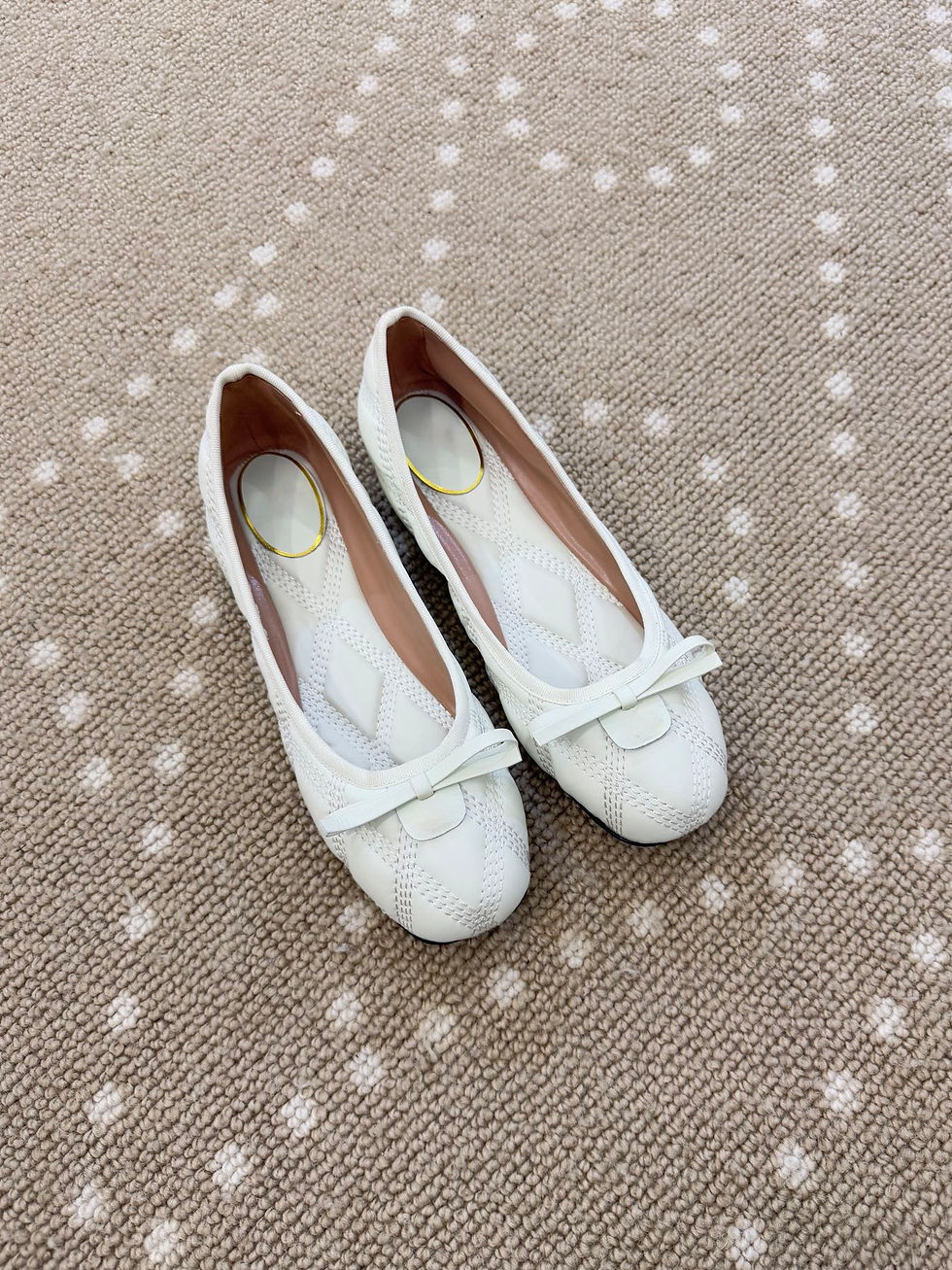 Thumbnail: ACVAL Quilted Leather Bow Flats (Multiple Colors)