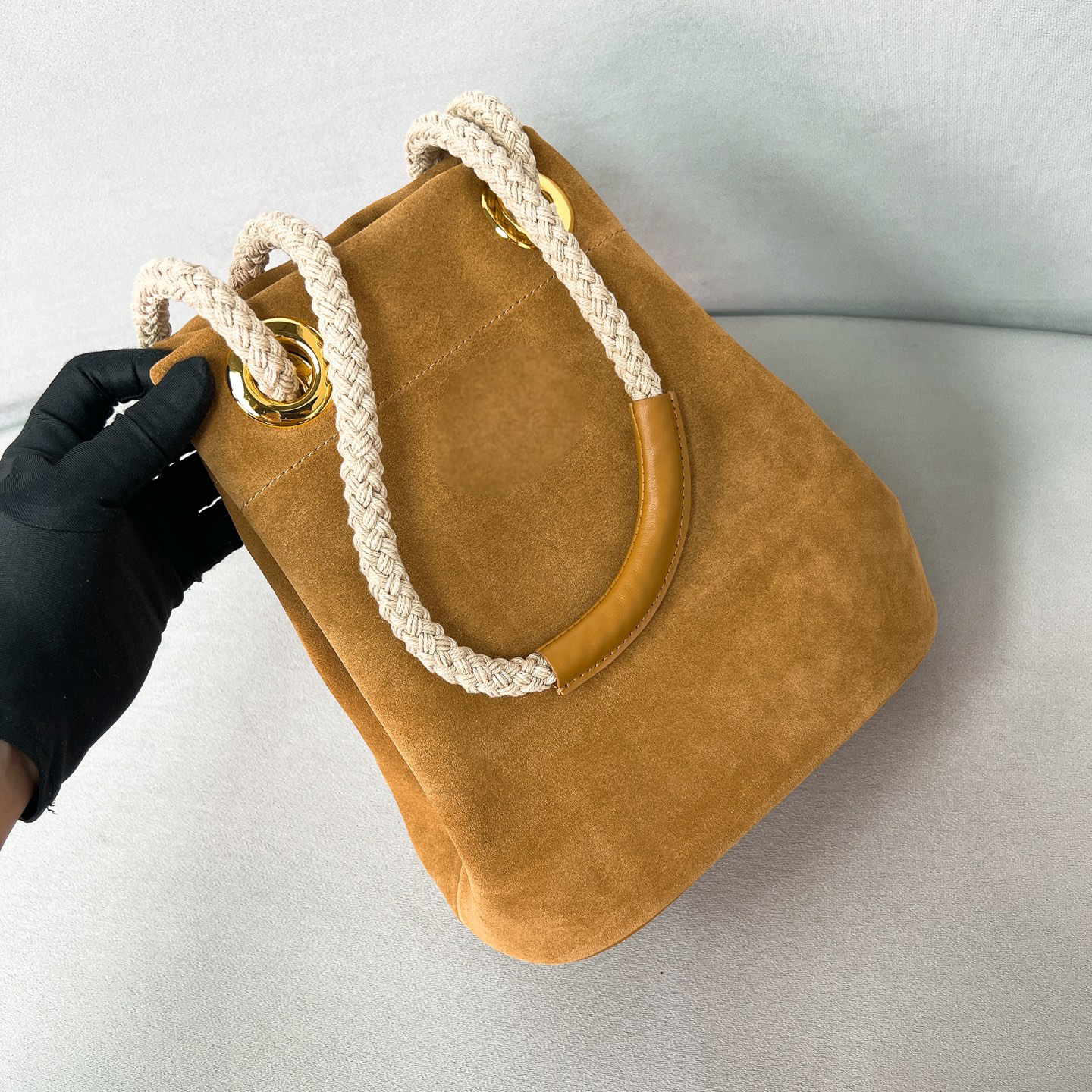 ACP Suede Mariner Bucket Bag (Tan)