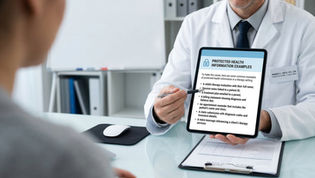 Overview of PHI in healthcare, showing how therapists handle patient data securely