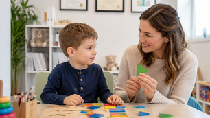 Therapist monitoring behavior patterns with partial interval recording in ABA