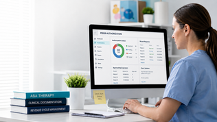 ABA clinic staff reviews electronic prior authorization dashboard
