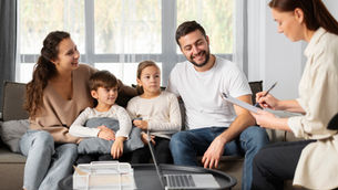 An insurance person discussing regarding the primary and secondary insurance plan