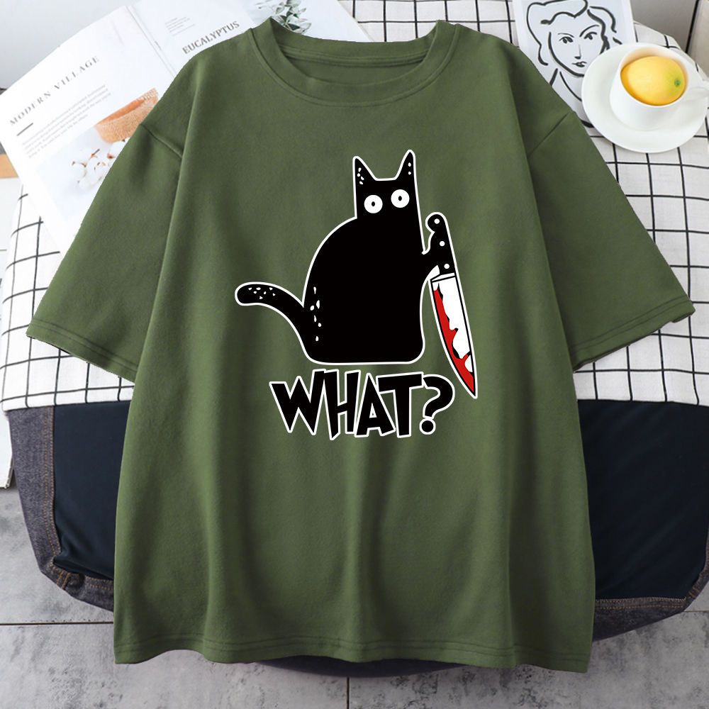 Camiseta de algodão com estampa “Killer Black Vat What Surprised"