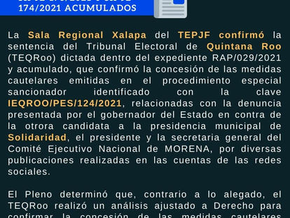 Sala Xalapa del TEPJF Confirma Restricción para que Morenistas eviten comentarios contra CJ