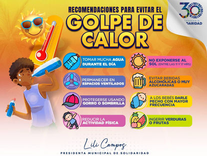 Ante las altas temperaturas, Secretaría de Salud exhorta a la comuna prevenirse ante golpe de calor