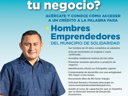 También hombres emprendedores podrán acceder a créditos a la palabra.