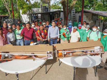 Comuna entrega herramientas de trabajo a personal de Servicios Públicos Municipales en Cozumel