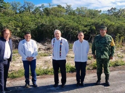 AMLO Supervisa Terreno de Parque del Jaguar en Tulum; Contará con superficie de mas de 300 hectáreas