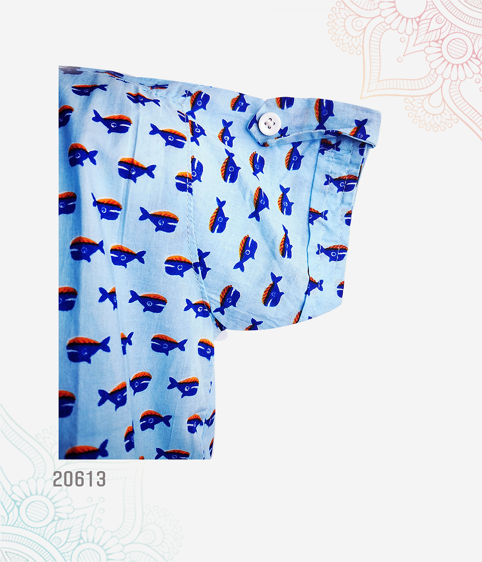 Thumbnail: Cotton Shirt - Fish Print - 20613