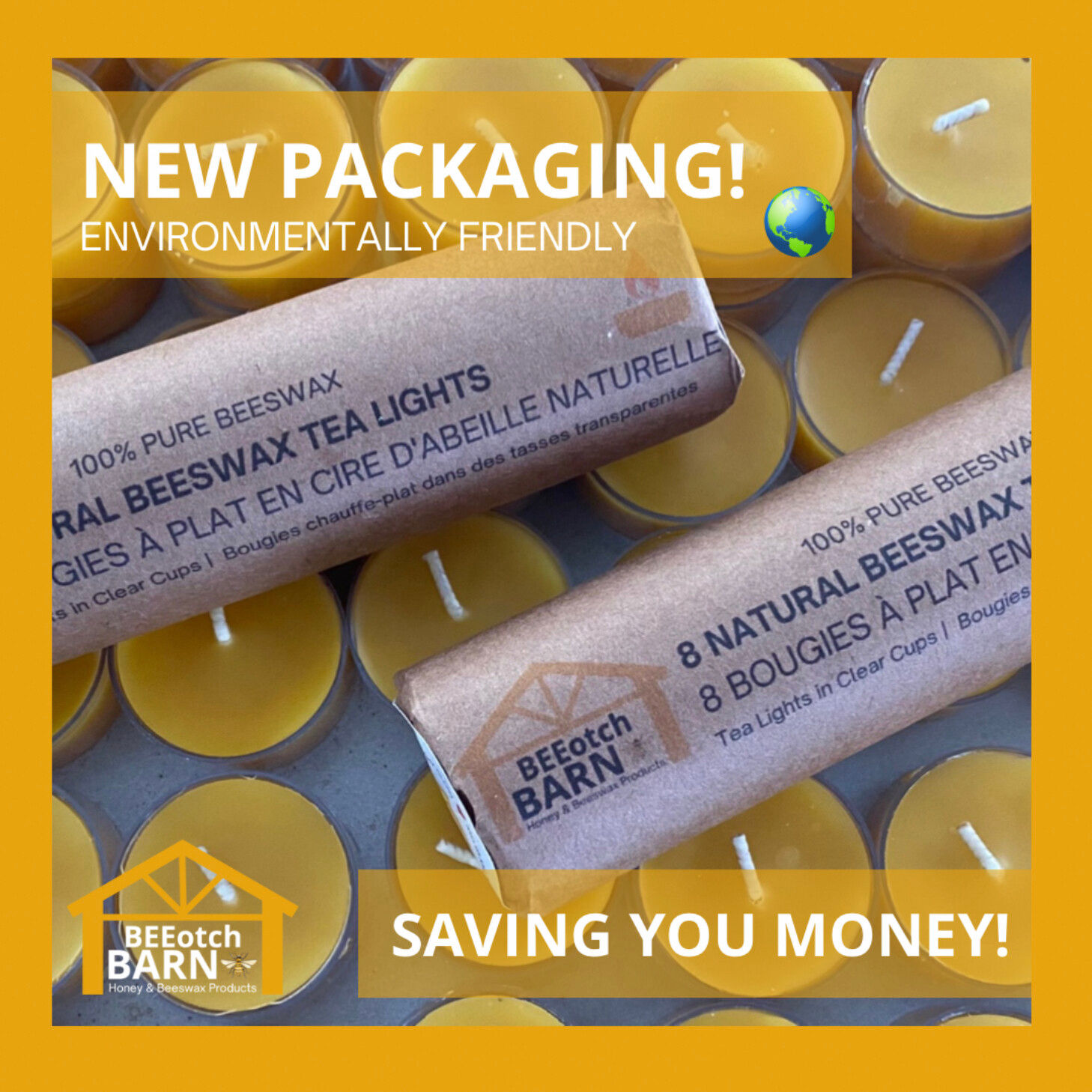 Beeswax Candle - Tea Lights 8 pack