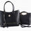 Miniature : Elegant Vegan Leather Tote Set – Large Capacity