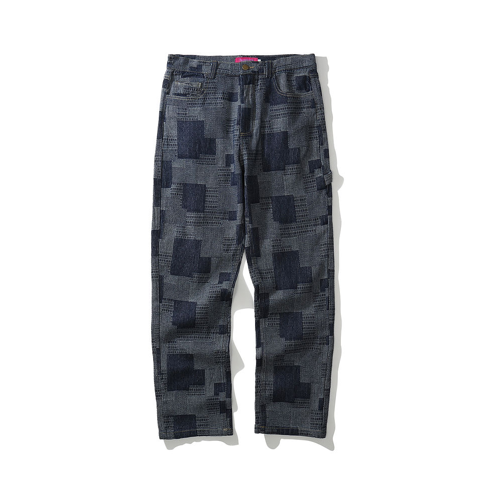 Miniatura: Men’s Stacked Punk-Style Jeans – Trendy & Unique