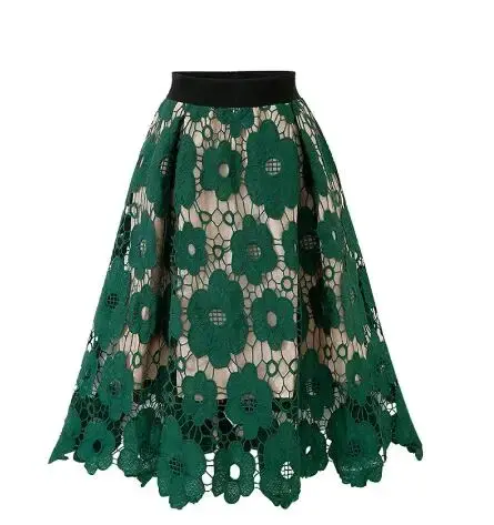 Miniaturbild: Elegant Embroidered Lace Hollow-Out Skirt