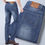 Thumbnail: Premium Men's Straight-Leg Stretch Jeans – Business Casual Comfort