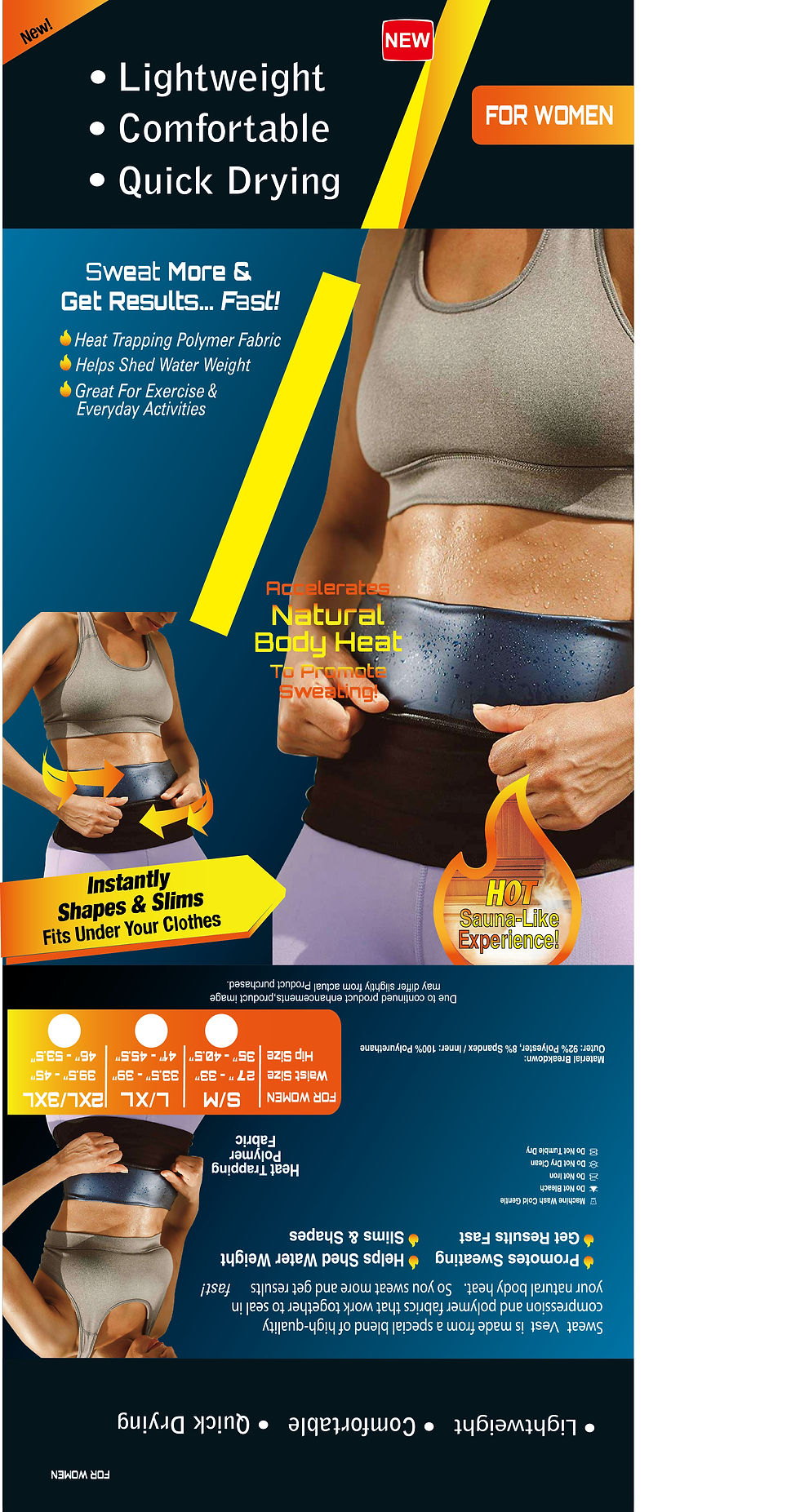 Miniature : Women’s Sweat-Enhancing Athletic Waist Trainer (S, L, XXL)