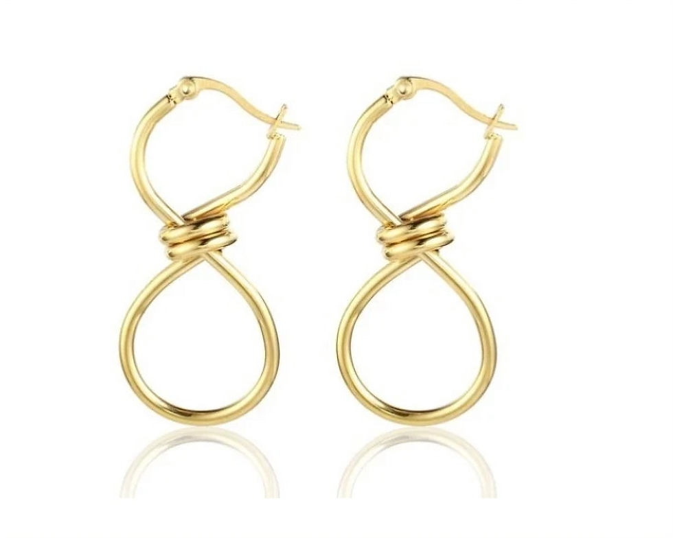 الصورة المصغرة: Gold Double Loop Hoop Earrings