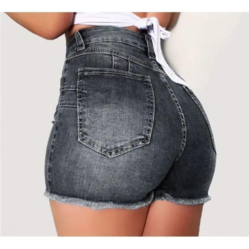 Miniatura: Women's High-Waisted Mini Denim Shorts