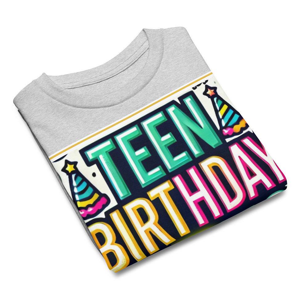 Thumbnail: Youth Classic Tee – "Teen Birthday Vibes" In Style