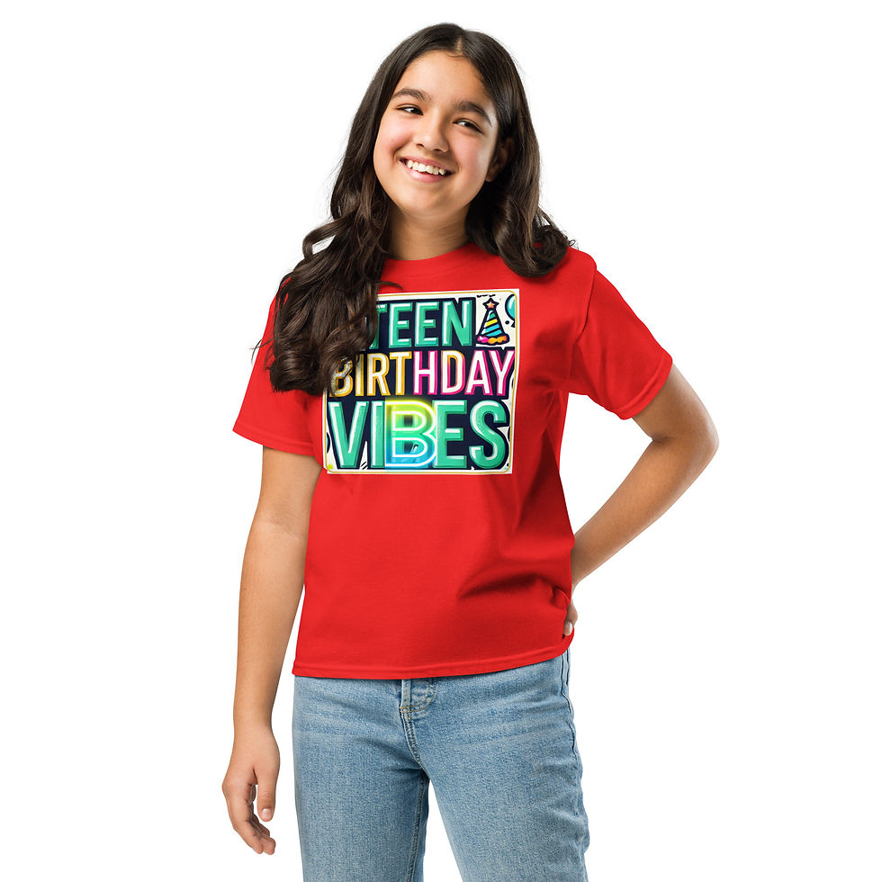 Miniaturbild: Youth Classic Tee – "Teen Birthday Vibes" In Style