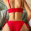 Thumbnail: Women's Sexy Push-Up Bikini Set - Solid Color Swimwear