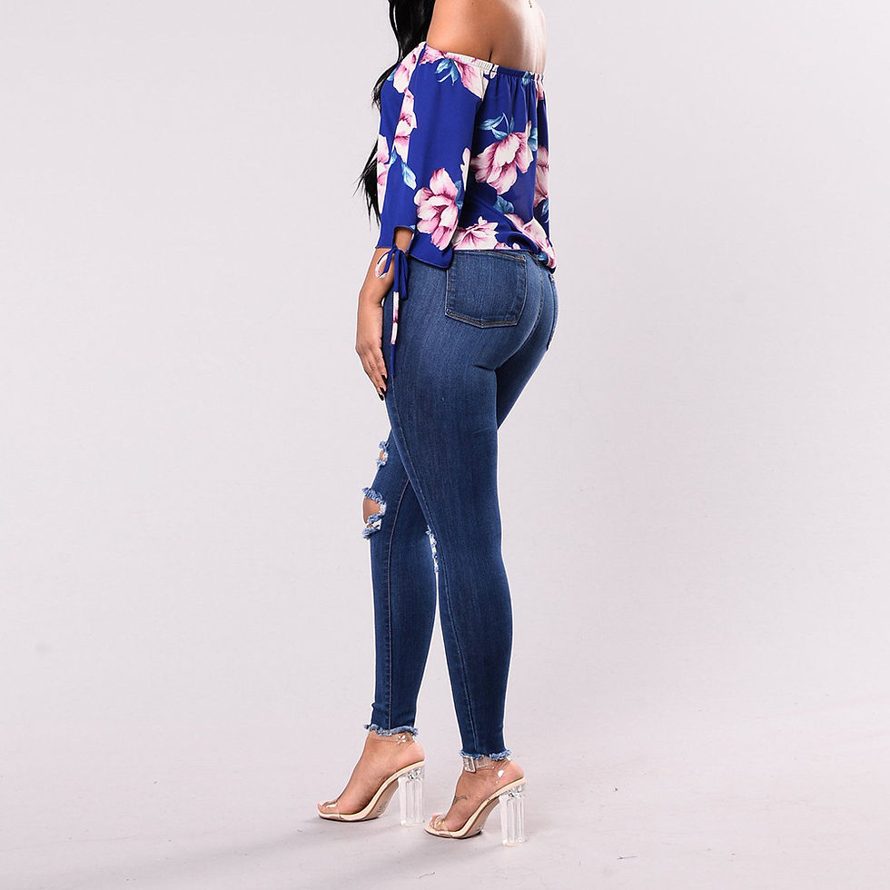 縮圖：Women's High-Waisted Ripped Skinny Jeans – Sexy & Trendy Fit
