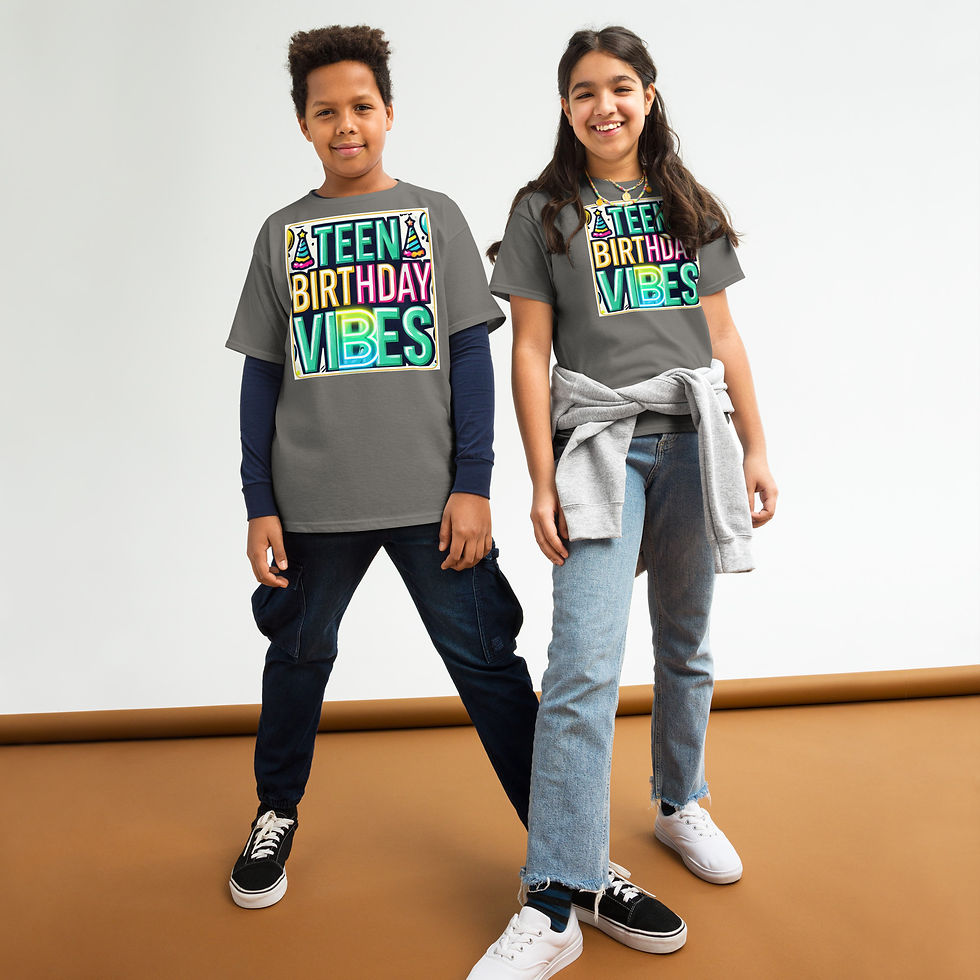 Miniature : Youth Classic Tee – "Teen Birthday Vibes" In Style