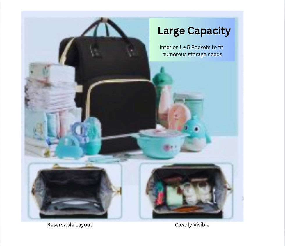 Thumbnail: Multi-Functional Baby Diaper Bag with Portable Bassinet