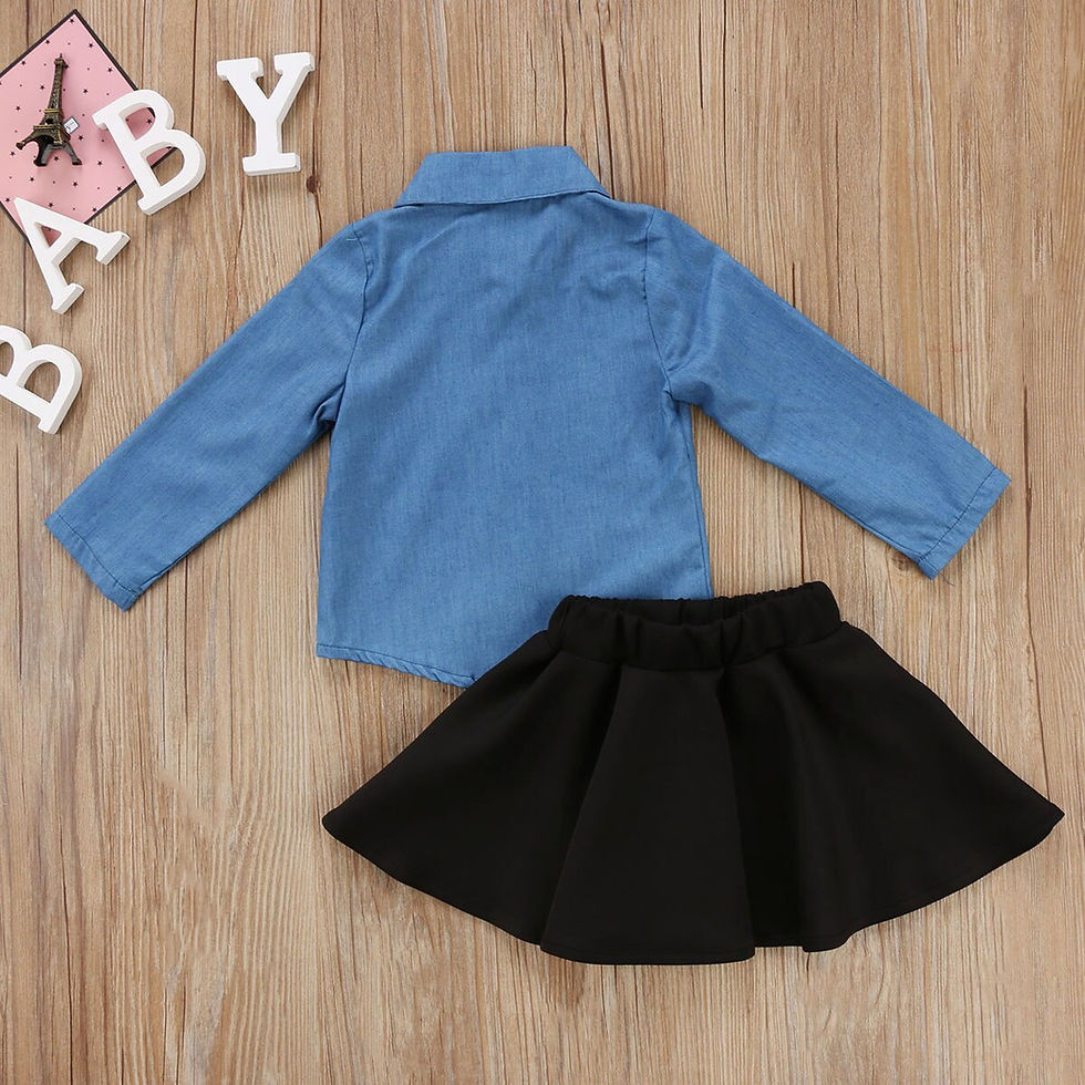 الصورة المصغرة: Girls' Rose-Design Floral Skirt and Top Set