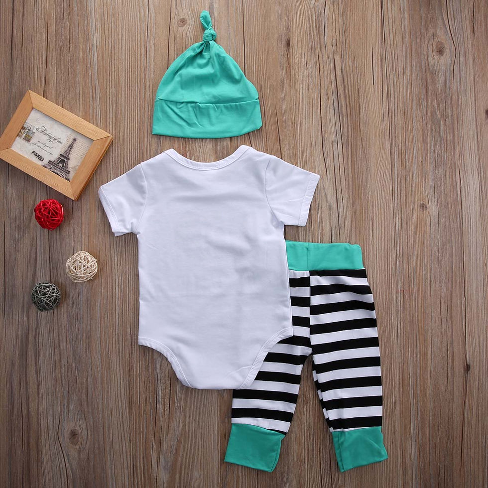 الصورة المصغرة: Unisex 3-Piece Baby Clothing Set – Fashion Letter Design