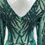 Thumbnail: Elegant Green Sequin Formal Gown with Detachable Skirt